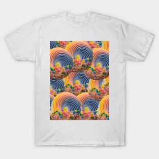 Rainbow Sprinkle Dessert Cupcake Pattern T-Shirt